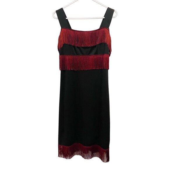 Fred Rothschild Vintage Sheath Dress With Fringe Size 12 - Picture 1 of 13